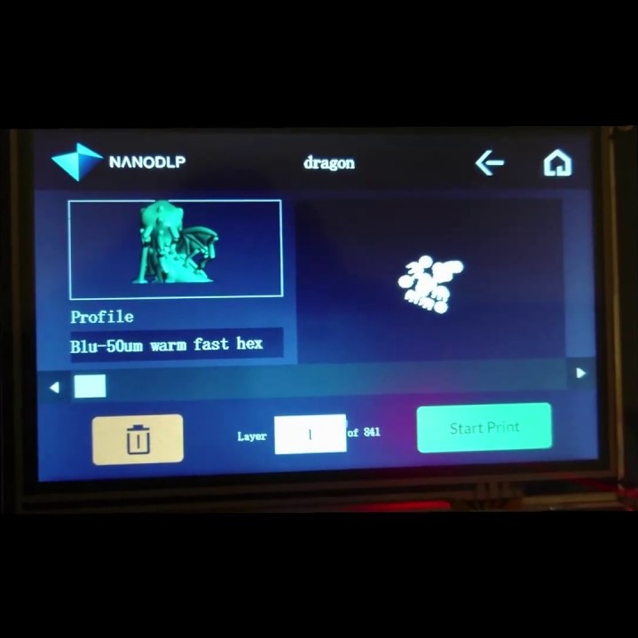 NanoDLP Touchscreen Interface